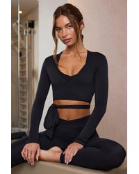 BO+TEE - Soft Jersey Wrap Crop Top - Lyst