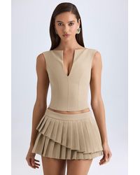 Oh Polly - Layered Pleated Low-Rise Mini Skirt - Lyst