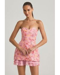 Oh Polly - Embellished Strapless Corset Mini Dress - Lyst