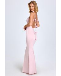Oh Polly - Slinky Jersey Floral-Appliqué Gown - Lyst