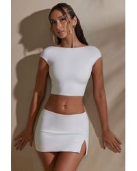 Oh Polly - Mid-Rise Bodycon Ultra Mini Skirt With Split - Lyst