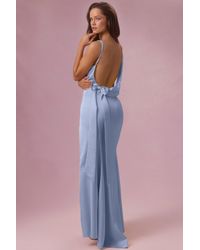 Oh Polly - Satin Draped Bridesmaid Dress - Lyst