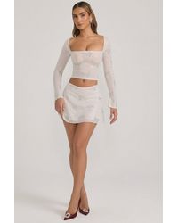 Oh Polly - Embellished Mid-Rise A-Line Mini Skirt - Lyst