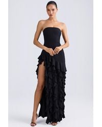 Oh Polly - Ruffle-Trim Strapless Gown - Lyst