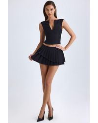 Oh Polly - Layered Pleated Low-Rise Mini Skirt - Lyst