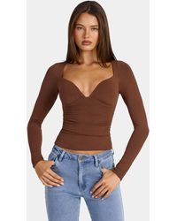 Oh Polly - Modal Ruched Long-Sleeve Top - Lyst