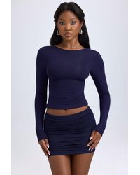 Oh Polly - Modal Ruched Mid-Rise Mini Skirt - Lyst