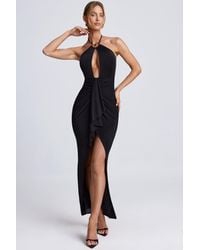 Oh Polly - Hardware Detail Cut-Out Halterneck Maxi Dress - Lyst