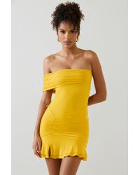 Oh Polly - Asymmetric Ruched One-Shoulder Mini Dress - Lyst