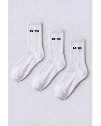 BO+TEE - Ribbed Half-Crew 3-Pack Socks - Lyst