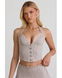 Oh Polly - Halterneck Corset Top - Lyst
