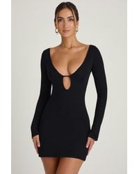 Oh Polly - Cut-Out Long-Sleeve Mini Dress - Lyst