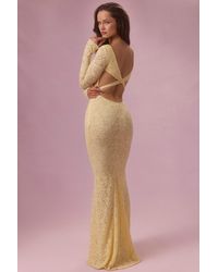 Oh Polly - Lace Long-Sleeve Maxi Dress - Lyst