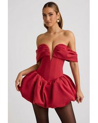 Oh Polly - Off-Shoulder Layered Bubble Hem Corset Mini Dress - Lyst