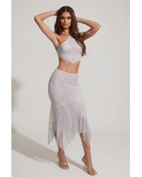 Oh Polly - Embellished Handkerchief Hem Midaxi Skirt - Lyst