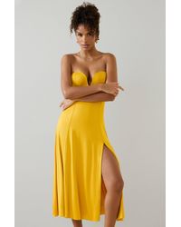 Oh Polly - Slinky Jersey Strapless A-Line Midaxi Dress - Lyst