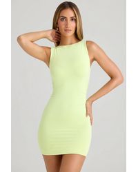 Oh Polly - Modal High-Neck Open-Back Mini Dress - Lyst