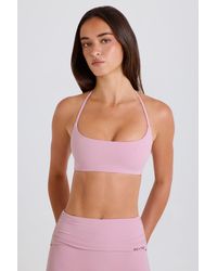 BO+TEE - Scoop-Neck Halterneck Sports Bra - Lyst