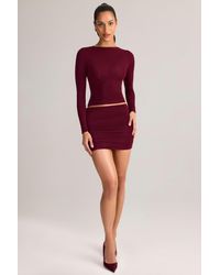 Oh Polly - Modal Ruched Mid-Rise Mini Skirt - Lyst
