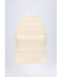 Oh Polly - Ruffled High-Neck Backless Top - Lyst