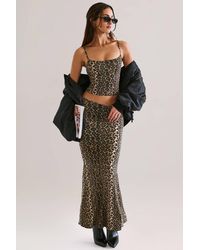Oh Polly - Modal Mid-Rise Fishtail Maxi Skirt - Lyst