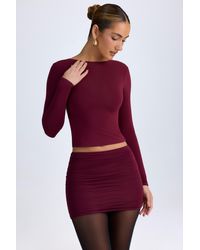 Oh Polly - Modal High Neck Long Sleeve Open Back Top - Lyst