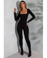 Oh Polly - Square Neck Long Sleeve Jumpsuit - Lyst