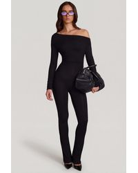 Oh Polly - Modal Off-Shoulder Long-Sleeve Jumpsuit - Lyst