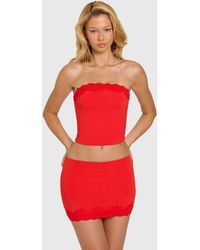 Oh Polly - Modal Lace-Trim Midaxi Dress - Lyst