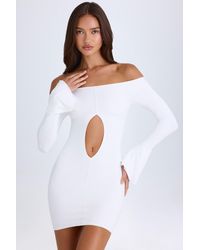 Oh Polly - Off-Shoulder Cut-Out Mini Dress - Lyst