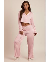 Oh Polly - Ruffle-Trim Mid-Rise Pyjama Trousers - Lyst