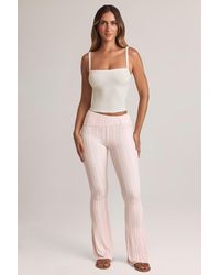 Oh Polly - Modal Foldover Mid-Rise Flared Trousers - Lyst