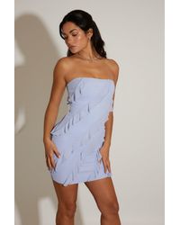 Oh Polly - Bandeau Ruffle Detail Mini Dress - Lyst