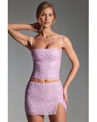 Oh Polly - Embellished Mid-Rise Micro Mini Skirt - Lyst