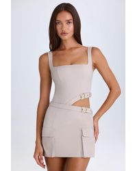 Oh Polly - Belted Cut-Out Mini Dress - Lyst