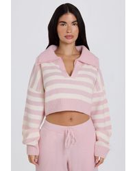 BO+TEE - Soft Knit Layered Collar Cropped Jumper - Lyst