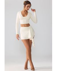 Oh Polly - Slinky Jersey Mid Rise Ruffle Layer Mini Skirt - Lyst