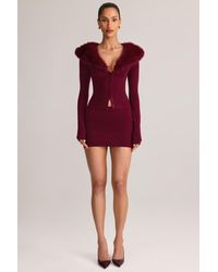 Oh Polly - Knit Mid-Rise Mini Skirt - Lyst