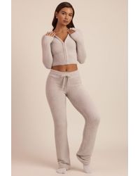 Oh Polly - Fluffy Knit Wide-Leg Trousers - Lyst