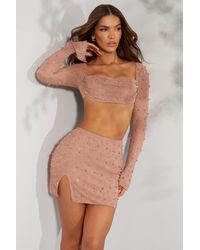 Oh Polly - High Waist Thigh Split Mini Skirt - Lyst