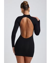Oh Polly - Modal Open-Back Long-Sleeve Mini Dress - Lyst