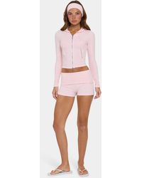 BO+TEE - Ribbed Jersey Mini Shorts - Lyst