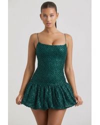 Oh Polly - Embellished Bubble Hem Mini Dress - Lyst