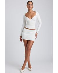 Oh Polly - Modal Ruched Mid-Rise Mini Skirt - Lyst