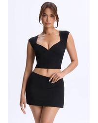 Oh Polly - Modal Ruched Cap-Sleeve Top - Lyst