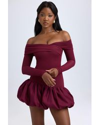 Oh Polly - Modal Off-Shoulder Bubble Hem Mini Dress - Lyst