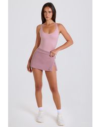 BO+TEE - Ribbed Knit Tie Wrapover Skort - Lyst