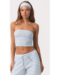 BO+TEE - Ribbed Jersey Bandeau Top - Lyst