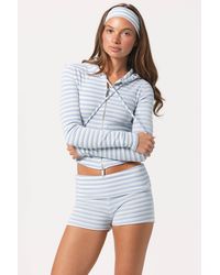 BO+TEE - Ribbed Jersey Cropped Hoodie - Lyst
