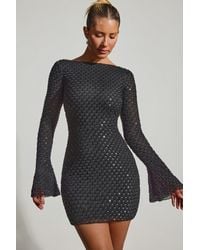 Oh Polly - Embellished Open-Back A-Line Mini Dress - Lyst